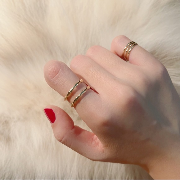 ✨Minimalistic Gold Two Strands Adjustable Ring - Picture 4 of 4